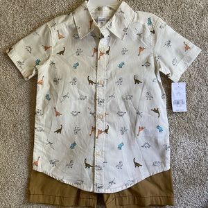 Carter’s Dinosaur Button Down Shirt and Shorts 4T